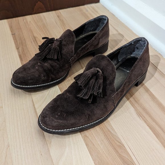 Stuart Weitzman "Guido" Brown Suede Loafers, size 8 - Picture 1 of 7